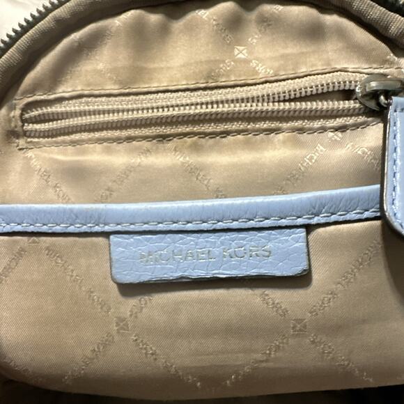 Michael Kors Erin Small Convertible Backpack Sky Blue Studded Leather - Picture 3 of 16